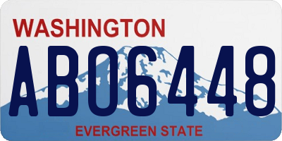 WA license plate ABO6448