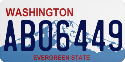 WA license plate ABO6449