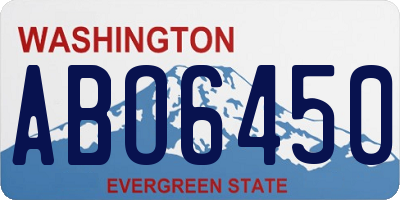 WA license plate ABO6450