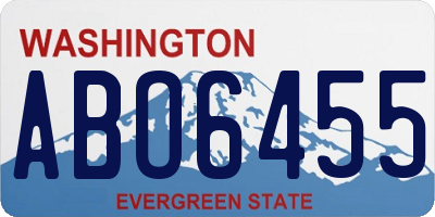 WA license plate ABO6455