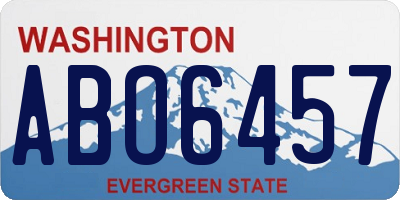 WA license plate ABO6457
