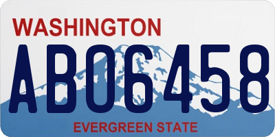WA license plate ABO6458