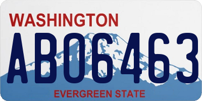 WA license plate ABO6463