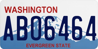 WA license plate ABO6464
