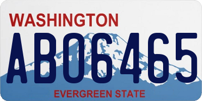 WA license plate ABO6465
