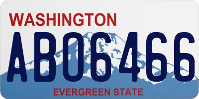 WA license plate ABO6466
