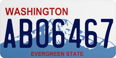 WA license plate ABO6467