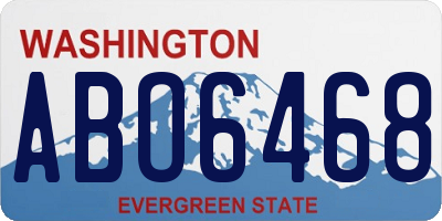 WA license plate ABO6468