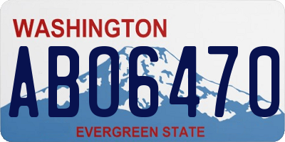 WA license plate ABO6470