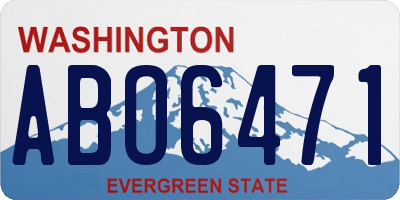 WA license plate ABO6471