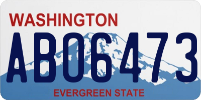 WA license plate ABO6473