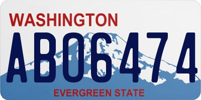 WA license plate ABO6474