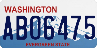 WA license plate ABO6475