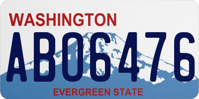 WA license plate ABO6476