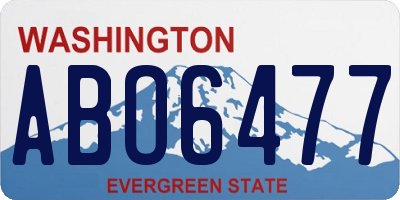 WA license plate ABO6477