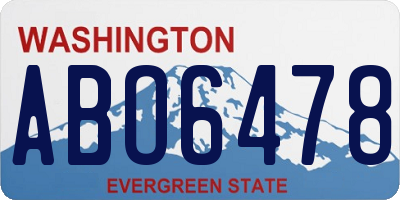 WA license plate ABO6478