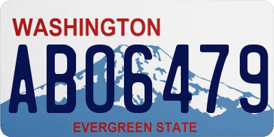 WA license plate ABO6479