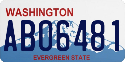 WA license plate ABO6481