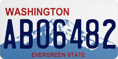 WA license plate ABO6482