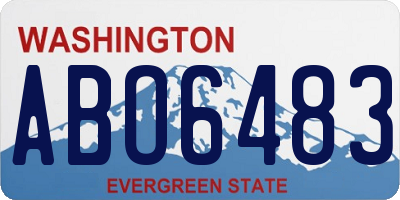 WA license plate ABO6483
