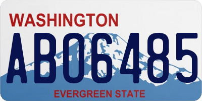 WA license plate ABO6485