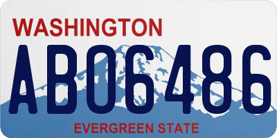 WA license plate ABO6486