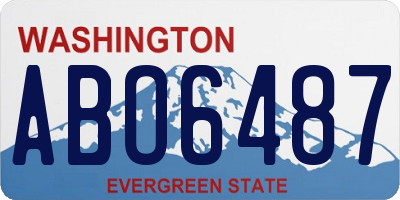 WA license plate ABO6487