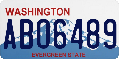 WA license plate ABO6489