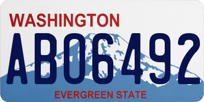 WA license plate ABO6492