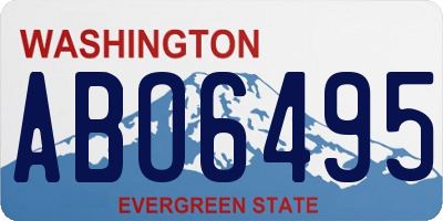 WA license plate ABO6495