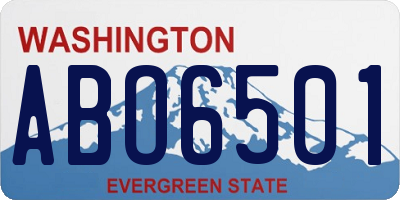 WA license plate ABO6501