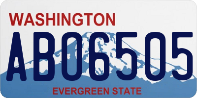 WA license plate ABO6505