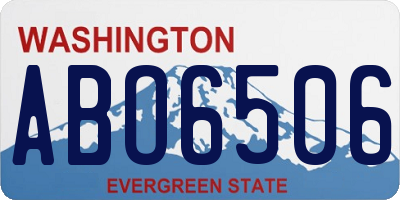 WA license plate ABO6506