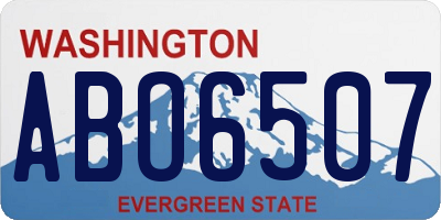 WA license plate ABO6507