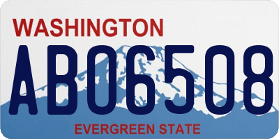 WA license plate ABO6508