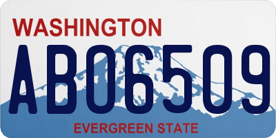 WA license plate ABO6509