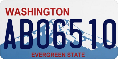 WA license plate ABO6510