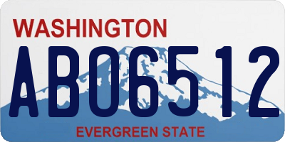 WA license plate ABO6512