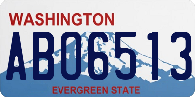 WA license plate ABO6513