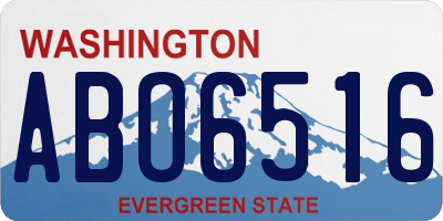 WA license plate ABO6516
