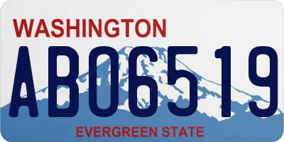WA license plate ABO6519