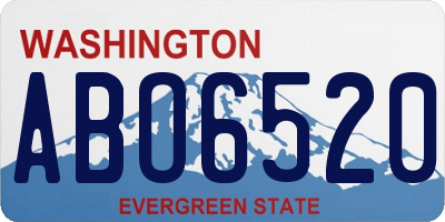 WA license plate ABO6520