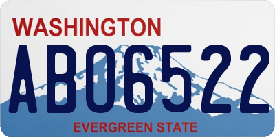 WA license plate ABO6522