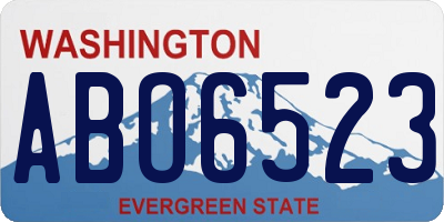 WA license plate ABO6523