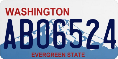 WA license plate ABO6524
