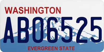 WA license plate ABO6525