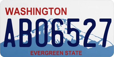 WA license plate ABO6527