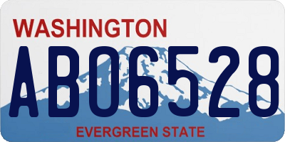 WA license plate ABO6528