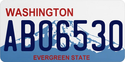 WA license plate ABO6530