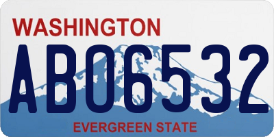 WA license plate ABO6532